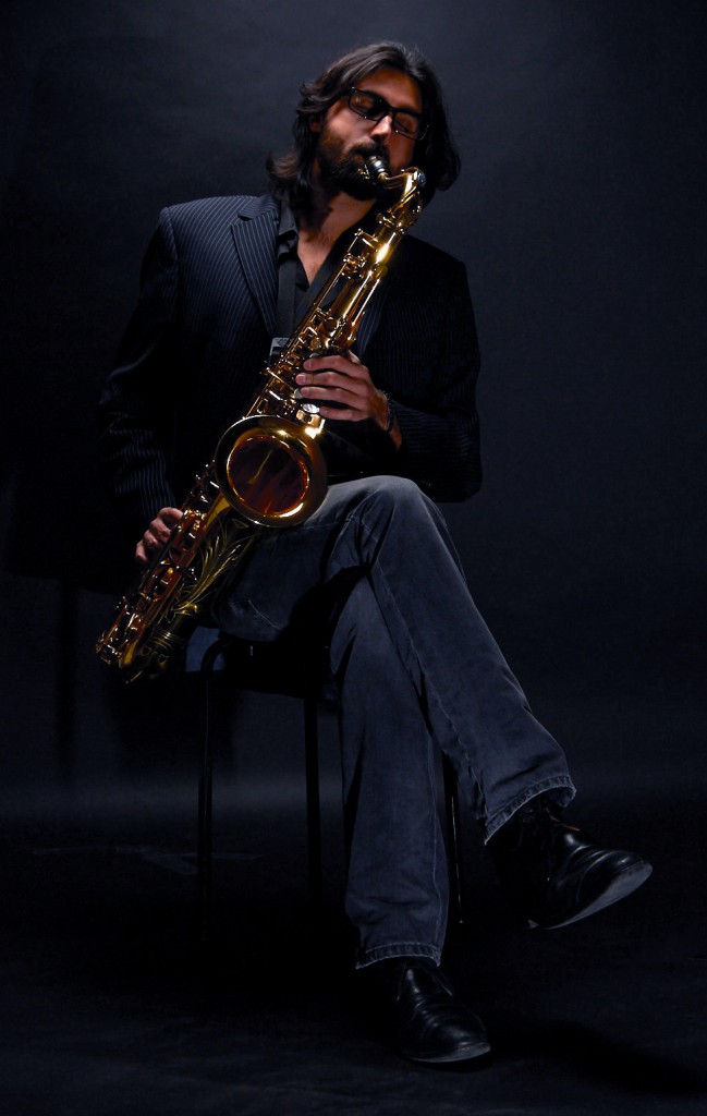 Milo Lombardi, Italian saxophonist. Photo by David Vendryes